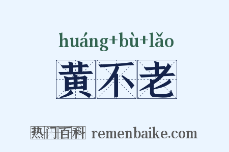 黄不老是什么意思的图片